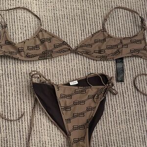 Balenciaga Brown Bikini Set